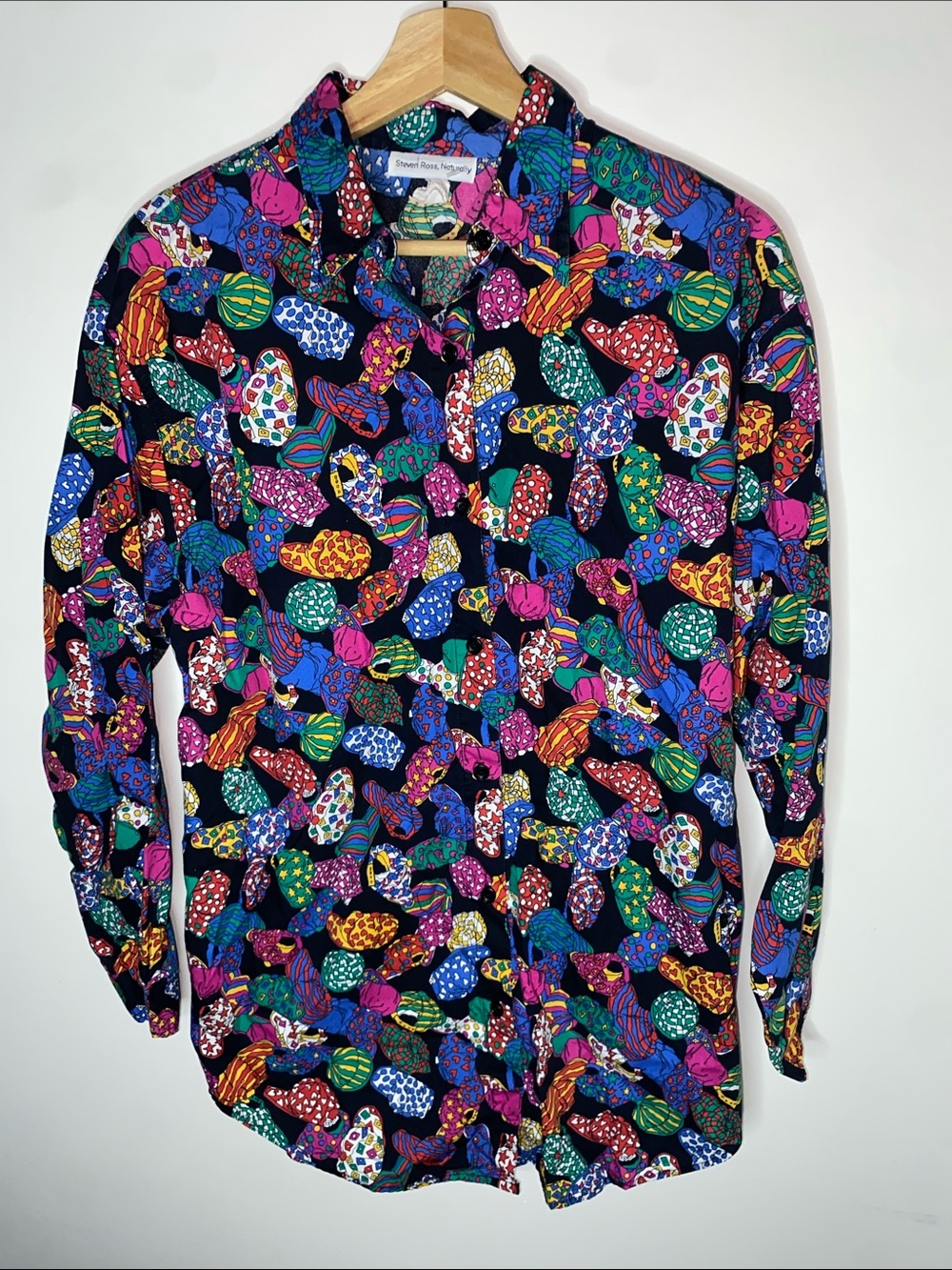 Vintage Steven Ross Naturally multicolor patterned button-down shirt